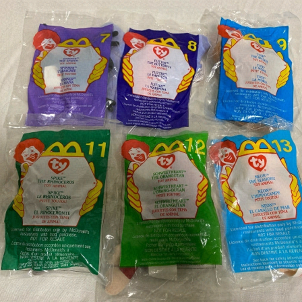 Partial set of McDonald’s Ty Beanie Babies, 2000 series.